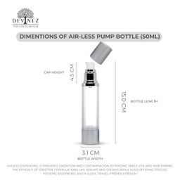devinez Airtight Empty Transparent Round Pump Bottle 50ml, Set of 2 - Multipurpose Use Refillable Cosmetic Container,Beauty Products storage, Leak Proof Storage Bottle, Air tight Bottle image 2