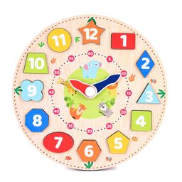 Webby Wooden Early Educational Teaching Clock-Time & Shapes Sorting Toy for Kids, 12 Pieces (Multicolor) image 1