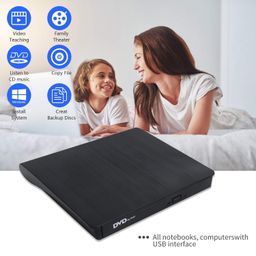 OOCLCURFUL External CD Drive, USB 3.0 Slim DVD Writer Rewriter Burner High Speed Data Transfer for Desktop/Laptop/Linux/Mac OS/Windows10/8/7 (2021 Upgrade, Black) image 5