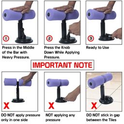 avocet Sit-up Bar with Suction Cup Base, Adjustable Foam Padded Support for Floor Exercise, Black image 4