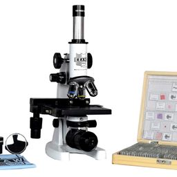 ESAW 2500X Compound Medical Microscope with 100 Prepared Microscopes Slides for Students (Magnification: 100X to 2500X) image 1