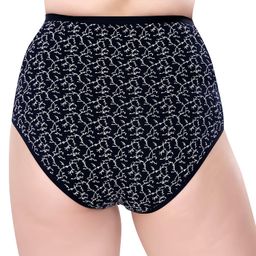 red rose Women's Full Brief - High-Waist Cotton Underwear - Soft & Breathable - Full Coverage Panties for Comfort & Support - Pack of 3 - (Assorted Coloured 2 Printed & 1 Solid) image 2