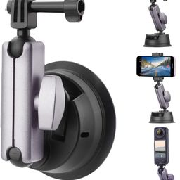 yantralay Aluminium Car Suction Mount 360° Rotatable for Insta 360 X4/X3/X2, Ace Pro,ONE R/RS, Hero 13 12 11 10 9 8 7, DJI Osmo Action Series & All Other Action Camera Accessories image 1