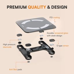 fitelo Bluetooth Smart Scale, BMI Weight Machine for Body Weight with 18 Body Parameters, Body Fat Analyzer Machine & Body Composition Scale with APP, LED Display & 1 Year Warranty (‎TR-FT 2024) image 5