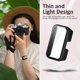 Tobfit Hard PC Protective Case Cover Compatible for Samsung Galaxy Fit 3 Smart Watch, Anti-Scratch and Shockproof Cover with Built-in HD Full Coverage Screen Protector(Black) image 3