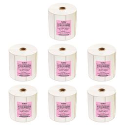 Tudko 50 mm X 25 mm (Smooth White) Direct Thermal Barcode Paper Labels, 4000 Labels in Roll, It is Self-Coated Ink Paper Label, Set of 7 Roll, Self Adhesive Paper Label Roll image 1