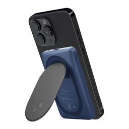 URBN 10000mAh Sleek MagSafe Power Bank with Kickstand | 15W Fast Wireless & 20W Wired Charging | Strong Magnetic Hold | Dual Input (Type-C & Lightning) | Triple Output | Pass-Through Charging (Blue) image 1