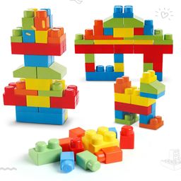 Building Blocks Set for Kids, Large Colourful Interlocking Construction Blocks, Educational Learning Toy 48PCS image 1