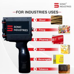 sonic industries New_Handheld Smart Date Coder Inkjet Printer | Ink Coding Machine for Batch Code, Date, Number, Logo, Expiry Date Label Hand Jet Thermal Inkjet Printer (Black, 12.7mm) image 5