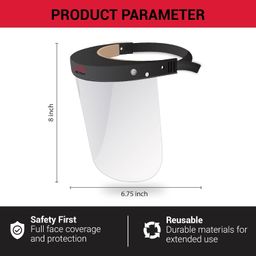 PERF Face Shield | High-Impact Resistant Polycarbonate Visor | Comfortable Adjustable Elastic Band with Replaceable Polycarbonate Visor image 5