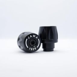NEWCLUBAUTO Premium Solid Metal Handle Bar Ends Left and Right Compatible for Jawa Forty Two, Black (Pack of 2) image 1