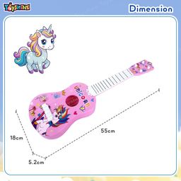Toyshine 21" Unicorn Theme 4 String Guitar Easy-to-Hold Thin Frets Low String Musical Instrument Learning Educational Toy Gift for Toddlers Kids image 5