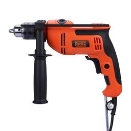 BLACK+DECKER BED550-IN 550 W, 13mm Corded Variable Speed Ergonomic Reversible Hammer Drill with Lock On Button For Home & DIY Use for Masonry, Steel & Wood, 1 Year Warranty, ORANGE & BLACK image 1