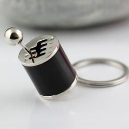 maycom Creative Auto Part Model Six-speed Manual Transmission Shift Lever Keychain Keyring Key Chain Ring Keyrings Keyfob (Black) image 2