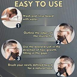 BAERFIT Beard Color Pencil Black, Beard Pen for Men, Long Lasting Coverage, Enhance Facial Hair, Micro-Fork Tip for Seamless Application, Mustache Colour (Pack of 1) image 3