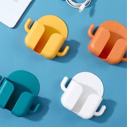 theKiteco. Wall Mounted Mobile Stand Storage Case for Remote, Wall Mounted Mobile Stand/Multi Purpose Stand with Hole for Phone Charging - Pack of 4 image 3