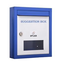 spylock Raj Rajeshwari High GradeHeavy Metal Suggestion Box/Mail Box/Compaint Box/Donation Box/Wall Mountable with Two Key Lock Or Table Surface Box (Blue) image 1