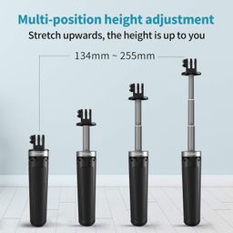 TELESIN Mini Desktop Extendable Selfie Stick Tripod For Gopro Dji Osmo Action Insta 360 One R,Portable Adjustable Camera Tripod Stand Action Camera Accessories,Pack of 1 image 3