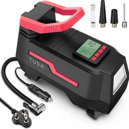 TUSA AC/DC 2-in-1 Tyre Inflator - Portable Air Compressor for Car & Home, Air Pump with Auto Shutof & Fast Inflation. image 1