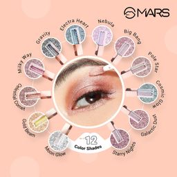 MARS Metallic Liquid Glitter Eyeshadow | Waterproof & Highly Pigmented | Smooth Glide Formula (5.5ml) (09-Pole Star) image 4