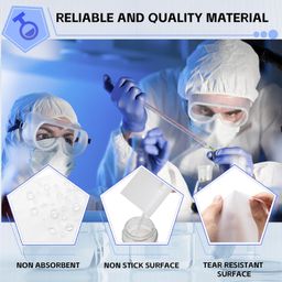 Mooliwe 2000 Pcs Cellulose Weighing Paper Sheet Laboratory Sample Weighing Paper Weigh Papers, Nitrogen Free, Non Absorbing, Non Stick, High Gloss for Scale Measurement Samples Transfer, 4 x 4 Inches image 3