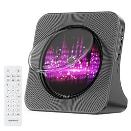 qoosea CD Player Bluetooth Desktop CD Player with Speakers Portable CD Players for Home Bluetooth Receiver and Transmitter with LED Screen AUX Port FM Radio USB Port IR Remote Control image 1