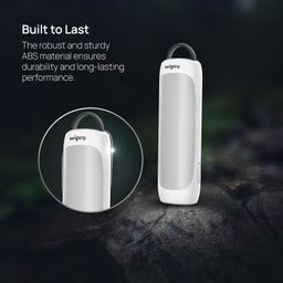 wipro EL2 Rechargable Emergency Lantern with 2-in-1 Lighting Mode|Translucent Diffuser for Uniform Light|Compact Design|Robust & Sturdy Product Material|Pack of 1, White image 5
