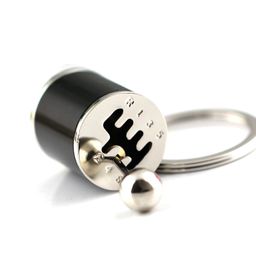 maycom Creative Auto Part Model Six-speed Manual Transmission Shift Lever Keychain Keyring Key Chain Ring Keyrings Keyfob (Black) image 1