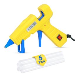 glun GLUN® Glue Gun 30 Watt with 7mm 5 Pieces Glue Sticks 6 inch Transparent, ON/Off Switch Button, LED Indicator, Transparent Glue Sticks for Craft Specialist and DIY Works image 1