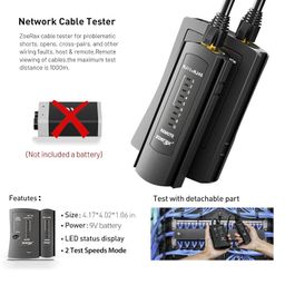 zoerax Cat7 RJ45 Crimping Tool, Cat 7 Cat6 Cat5 Pass Through Ethernet Crimping Tool Kit, Network Crimping Tool With Cable Tester, Multiply Stripper, Blades,50Pcs Cat 6 Connectors and Strain Relief Boots image 3