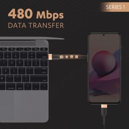Duracell Usb Type C To Type C USB Cable 4A(60W) Braided Sync& Charging Cable,Compatible With Mobile,Laptop,Tablets&Macbook,3.9 Feet(1.2M) Supports Power Delivery(Pd) With Rapid Data Transmission,Black image 3