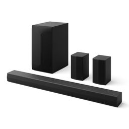 LG Soundbar S65TR, 600W, 5.1 Ch Home Theater Soundbar with Dolby Digital & DTS Digital Surround, AI Sound Pro, Wow Interface, Wireless Subwoofer & New Wireless Rear Speaker Without Receiver Box image 1