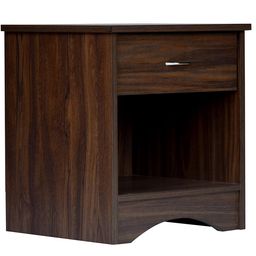 DeckUp Bei Engineered Wood Bed Side Table and End Table with Storage and Drawer (Walnut, Matte Finish) image 4