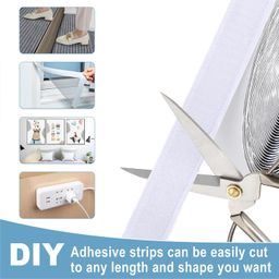 VARDHMAN Strong Self Adhesive Backing Hook & Loop Fastener Tape, (White), 5 MTS Pack, 20 mm Width image 5