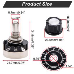 2 Sets of 50k Ohm RV24YN20S B503 Potentiometer with Dial plate & A-03 knob image 2