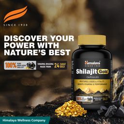 Himalaya Shilajit/Shilajeet Gold Capsules | 100% Pure Himalayan Shilajit + 24 Carat Gold | 20 Capsules | Restores Vigor and Vitality | Boosts Stamina and Performance image 3