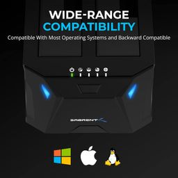 SABRENT USB 3.0 to SATA I/II/III Dual Bay External Hard Drive Docking Station for 2.5 or 3.5in HDD, SSD with Hard Drive Duplicator/Cloner Function [20+TB Support] (EC-HD2B) image 3