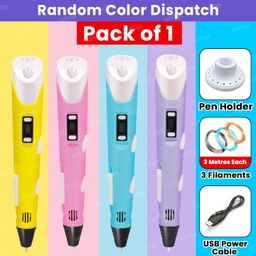 Zest 4 Toyz 3D Printing Pen for Kids with LCD Display Adjustable Temperature USB Charging including 3 Filaments 3 Meter Each 3D Drawing Pen Perfect for DIY and Crafting for Boys & Girls - (Multicolor) image 3