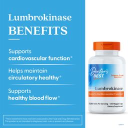 Doctor's Best Lumbrokinase (20 mg), 60 Veggie Caps image 3