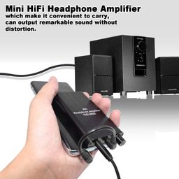 Headphone Amplifier, Portable Headphone amp 3.5mm Stereo Audio Out， Powered Dual-Output with Lithium Battery and 2-Level Boost，Headphone Amplifier for iPhone, iPod, iPad，MP3，MP4 and Computers image 3