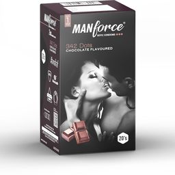 Manforce 342 Dots Xotic Chocolate Flavour Condoms, 20 Count image 1
