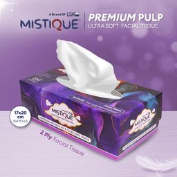 MISTIQUE 2 Ply Facial Tissue Paper - 100 Pulls (200 Sheets) | Car Tissue | Soft and Highly Absorbent Tissue Paper | Sheet Size (17 * 20 cm) (Pack of 1) image 2