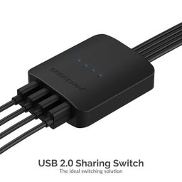 Sabrent USB 2.0 Sharing Switch up to 4 Computers and Peripherals LED Device Indicators (USB-USS4) image 2