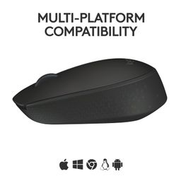 Logitech B170 Wireless Mouse, 2.4 GHz with USB Nano Receiver, Optical Tracking, 12-Months Battery Life, Ambidextrous, PC/Mac/Laptop - Black image 4