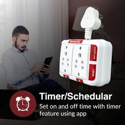 amonics Amonics® Smart WiFi Plug Dual Node - Up to 400W per Plug, Compact & Hub-Free, App Controlled, Works with Alexa & Google Home - Voice Enabled Smart Home Socket (White) image 3