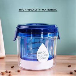mooka Hung Curd Strainer Box 1500 ml | Greek Yogurt Maker | Spring-Loaded Yogurt Press for Home | Yogurt Strainer Container Box | Whey Seperator (Pack of 1, Blue) image 5