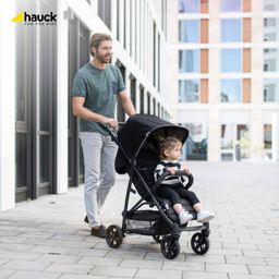 Hauck Rapid 4 Baby Stroller-Ultra Compact and Lightweight Buggy with 5-Point Harness, One Hand Fold, Removable Bumer Bar, Pram for Kids from Birth Up to 25 Kg-Approx. 4 Years,Black image 2
