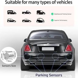 AutoBizarre Reverse Parking Sensor Kit with 4 Parking Sensors, LED Distance Display with Sound Warning For All Cars Vans & Trucks (Black) image 4