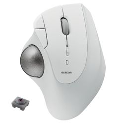 ELECOM Ergonomic Comfort Design Trackball IST Bluetooth 5.3, Smooth Tracking with Ruby Ball Bearing, 36mm Ball, Thumb control, Compatible for Windows, PC, Mac, iPadOS, and Android White (M-IT10BRWH) image 1