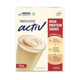 Nestlé Resource Active, High Protein Shake with New Edge Formula, Vanilla Flavour, Strengthens Muscles, Bones, Immune System, Improves Skin 400g Bag-in-box pack image 1